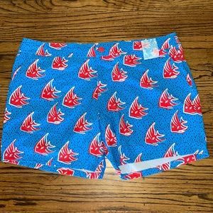 NWT Mens Chubbies Fish Patriotic Swim Shorts